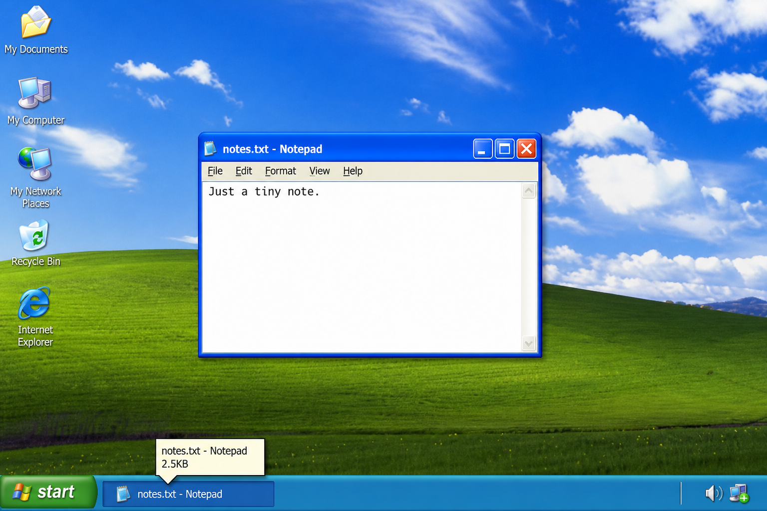 TinyRetroPad minimalist Windows tool open on a retro desktop