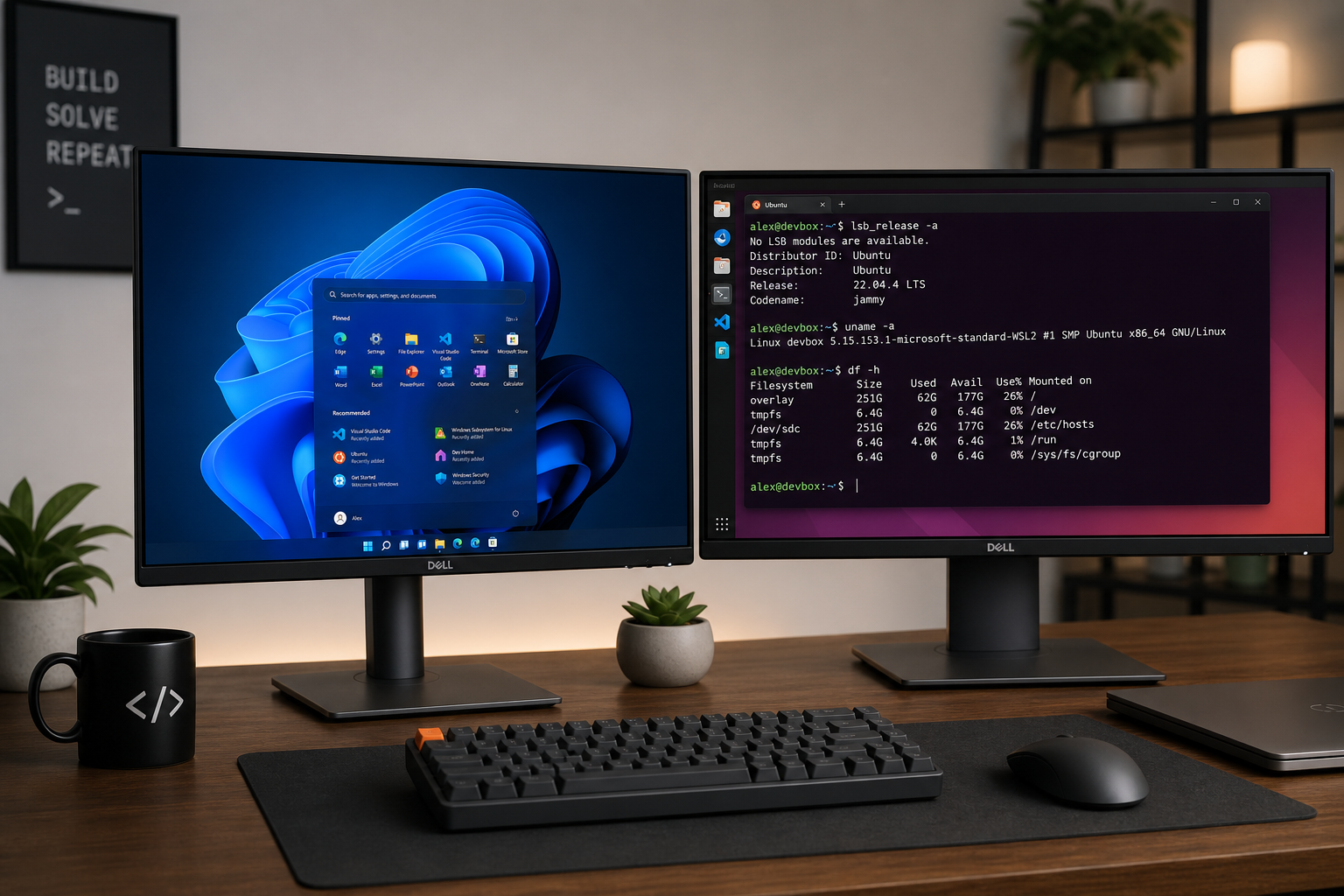 Developer workstation running Ubuntu WSL on Windows 11