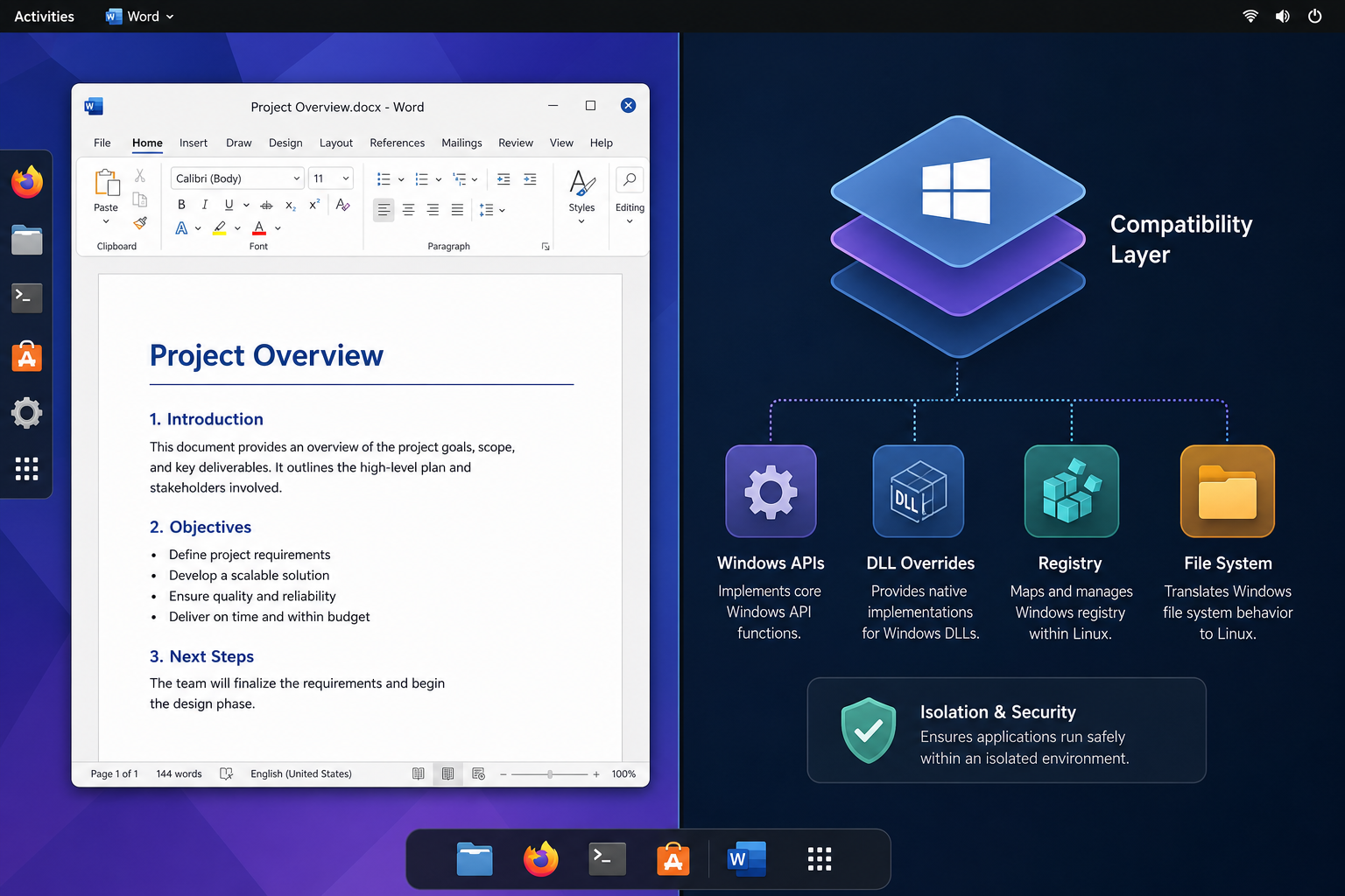 Running office on linux desktop using Wine and browser methods