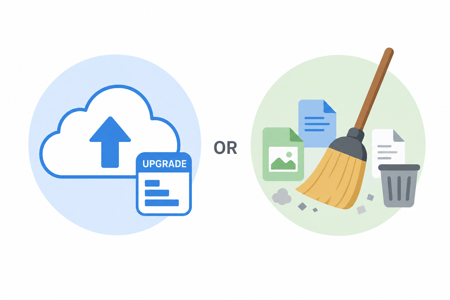 Choosing between Google One upgrade and manual gmail storage cleanup