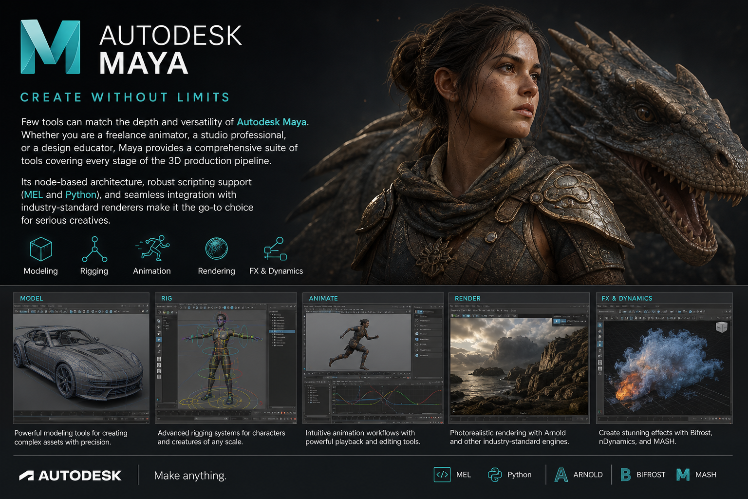 Few tools can match the depth and versatility of Autodesk Maya Few tools can match the depth and versatility of Autodesk Maya. Whether you are a freelance animator, a studio professional, or a design educator, Maya provides a comprehensive suite of tools covering every stage of the 3D production pipeline. Its node-based architecture, robust scripting support (MEL and Python), and seamless integration with industry-standard renderers make it the go-to choice for serious creatives...