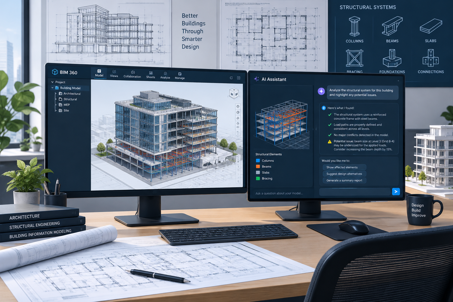 Architect reviewing Revit 2027 new features on a BIM model screen