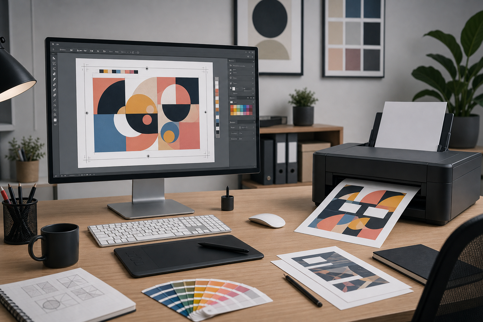 Troubleshooting CorelDRAW printing issues on a designer's computer screen