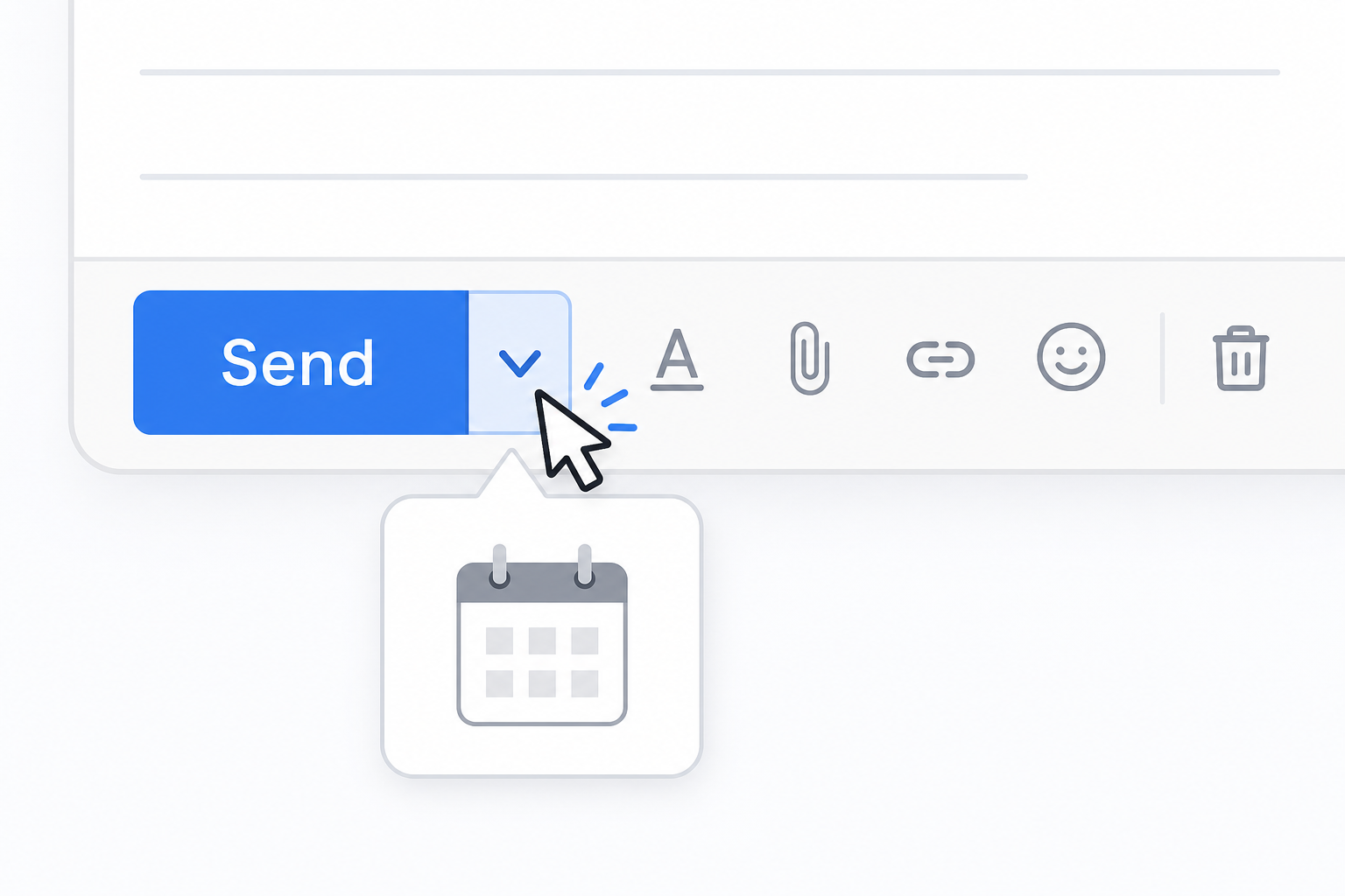 clicking schedule option to schedule email in Gmail desktop