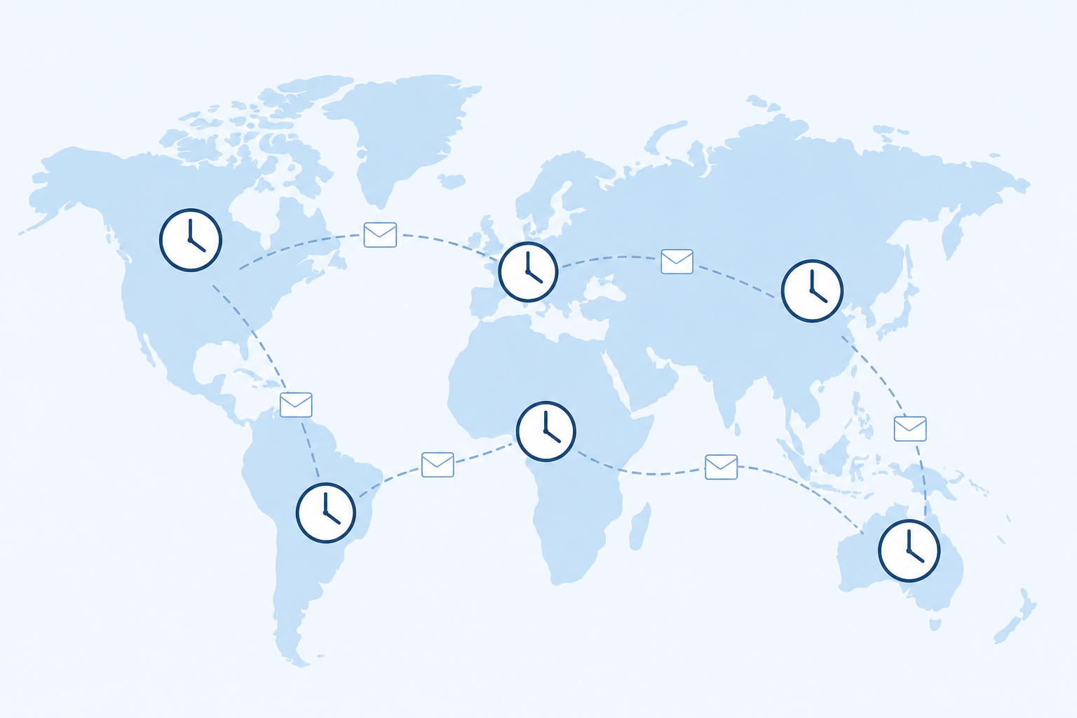 timezone map for scheduling outreach emails globally