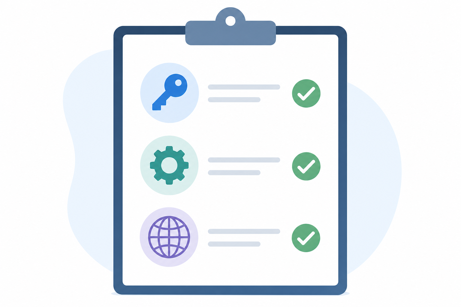 Checklist icons for preparing devices for updated Windows search